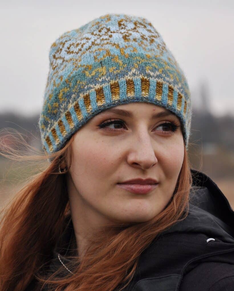 Fair Isle Mütze Ice Fairy aus Shetlandwolle Strickanleitung