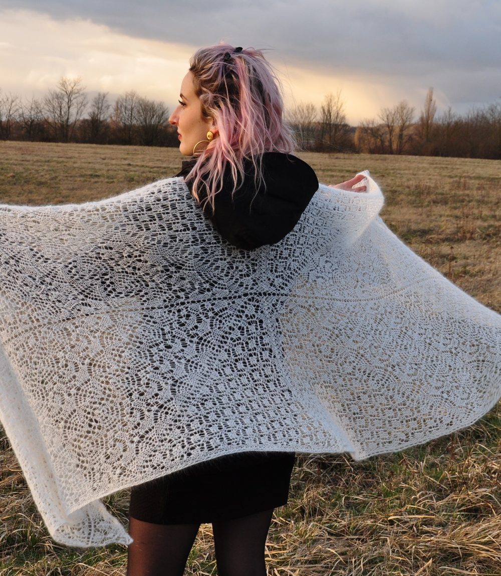 lace shawl angor strickmuster strickanleitung kunstvolle strickdesigns spitzenschal